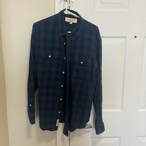 Lucky Brand Plaid Casual Button Down Shirt (Men L)